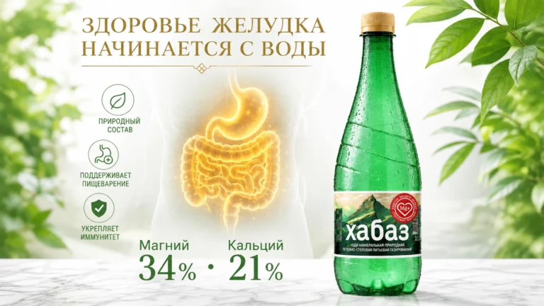 Минеральная вода «Хабаз» и здоровье ЖКТ: польза, правила приёма и курс 21 день